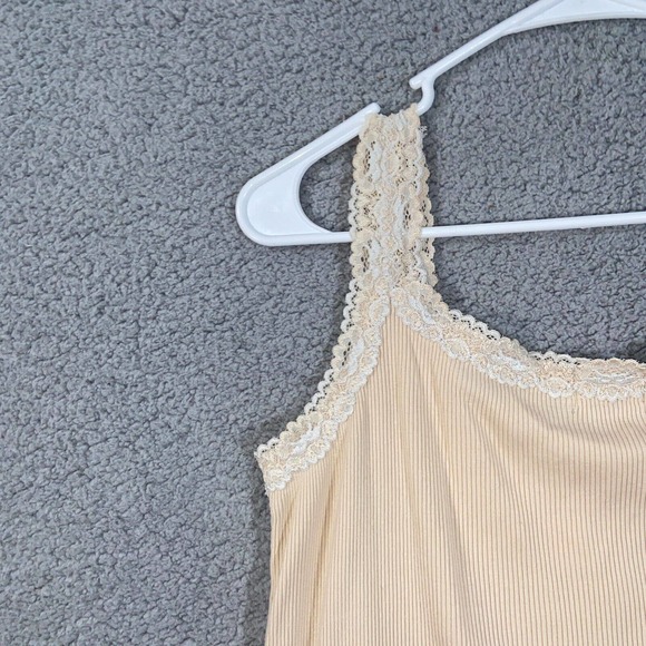 Chico's Top Womens 0 Camisole Lace Sleeves Strap Scoop Neck Ribbed Knit Solid - Picture 3 of 11